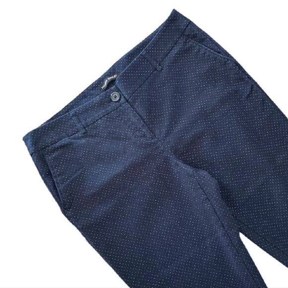 Hilary Radley Blue White Polka Dot Mid Rise Chino Capri Pants Size 10 - Picture 2 of 8